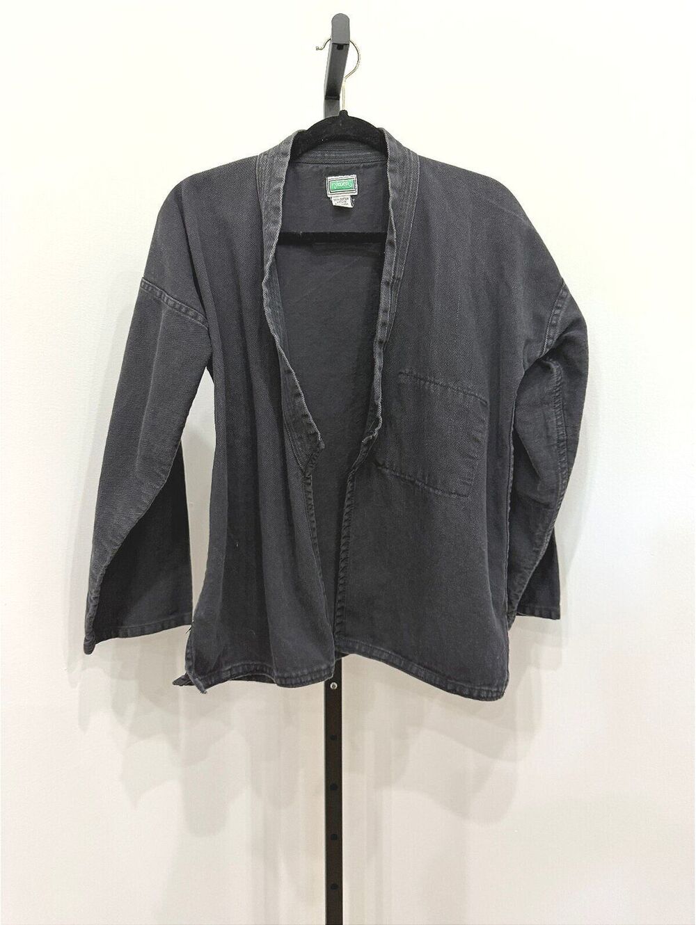 Valor Black Cotton Open Front Jacket Medium